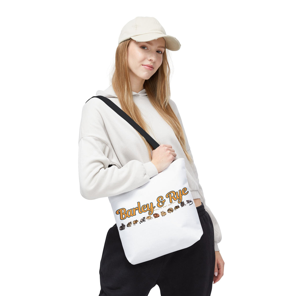 Bunny Tote Bag — Personalized "Barley & Rye" Rabbit Illustration Reusable Shopper
