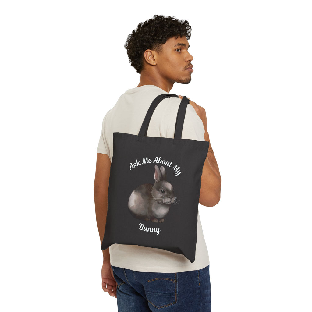 "Ask Me About My Bunny" Canvas Tote