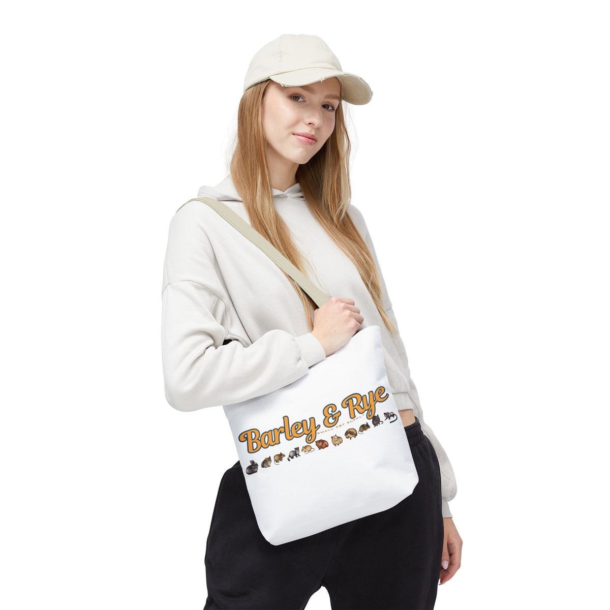 Bunny Tote Bag — Personalized "Barley & Rye" Rabbit Illustration Reusable Shopper