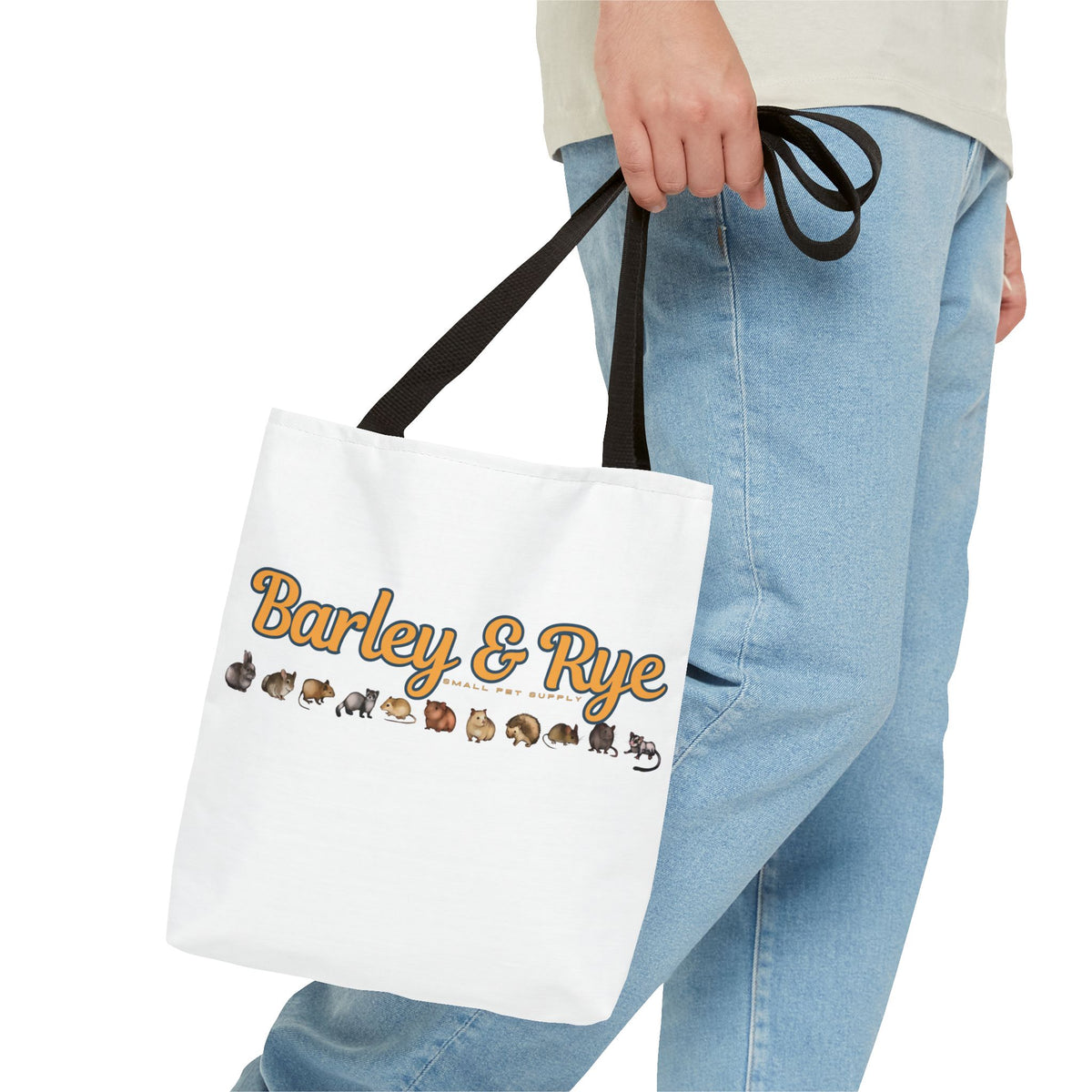 Bunny Tote Bag — Personalized "Barley & Rye" Rabbit Illustration Reusable Shopper