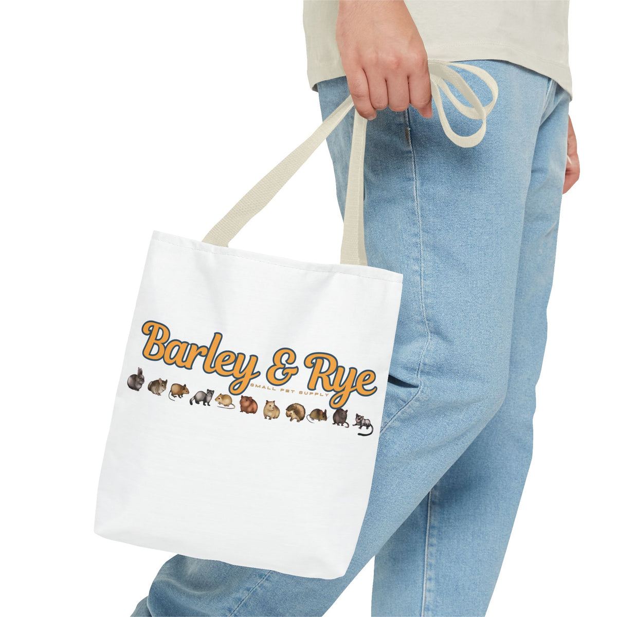 Bunny Tote Bag — Personalized "Barley & Rye" Rabbit Illustration Reusable Shopper