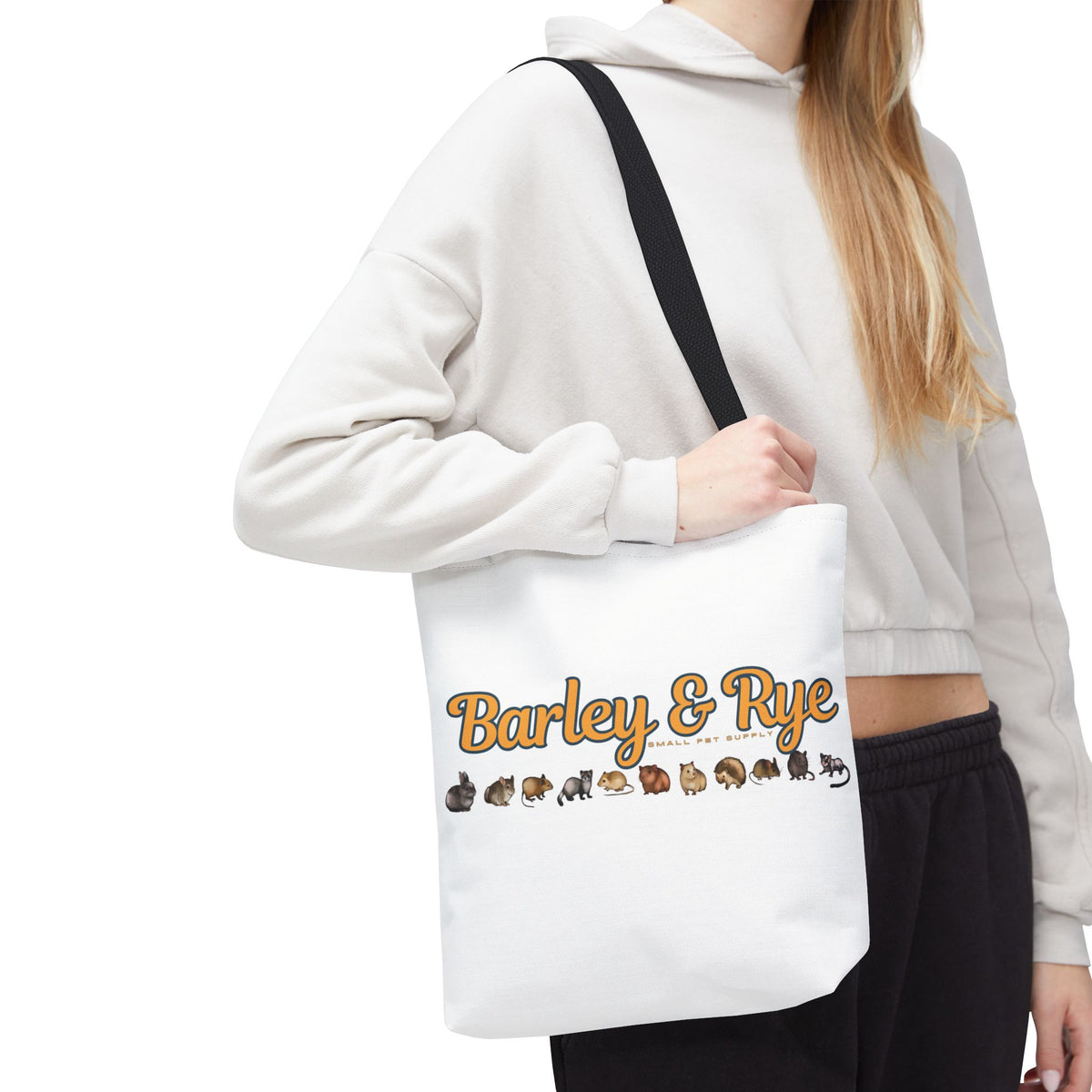 Bunny Tote Bag — Personalized "Barley & Rye" Rabbit Illustration Reusable Shopper